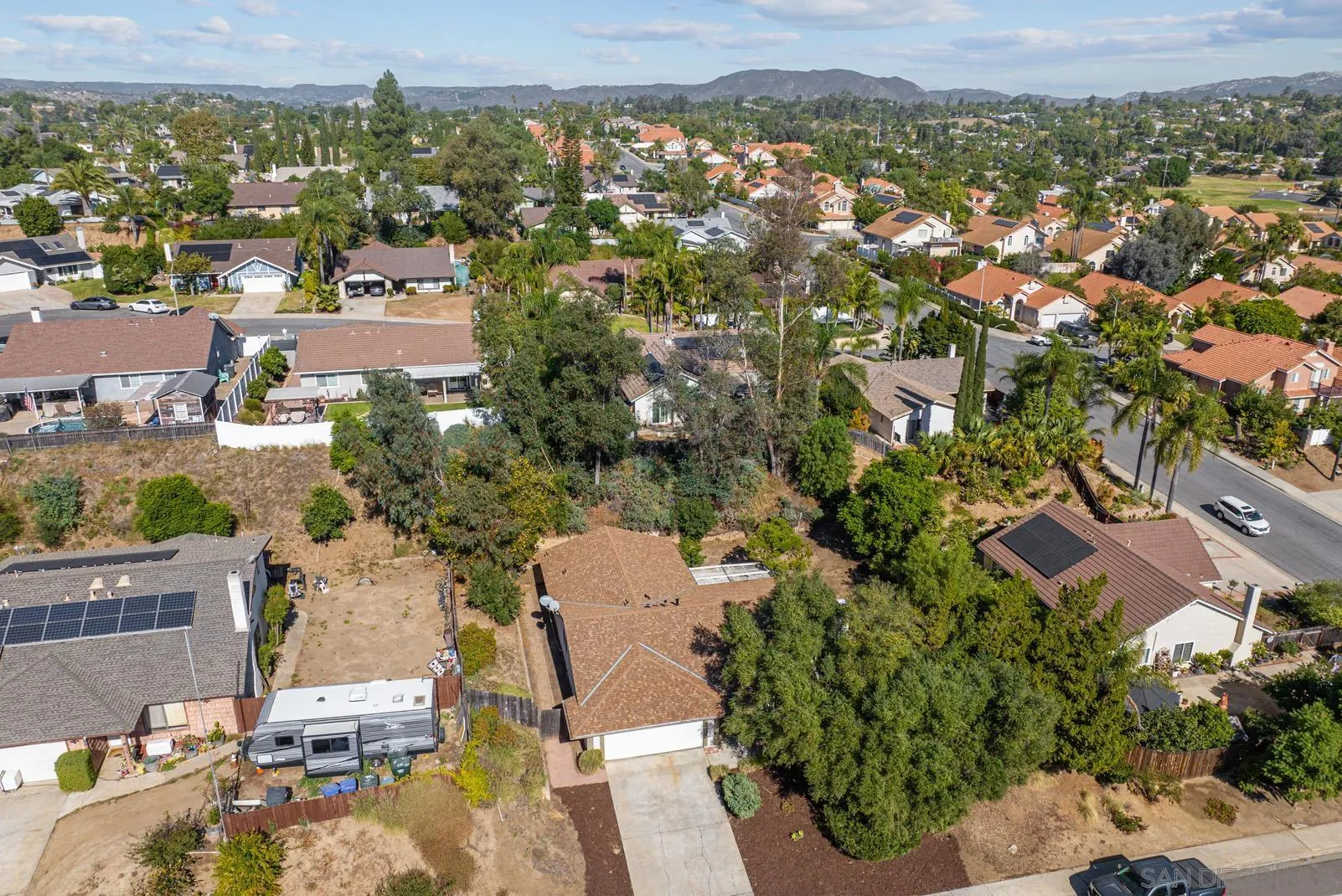 950 East Fallbrook Street Fallbrook, CA 92028 - Photo 32 of 37 an aerial view of residential houses with outdoor space