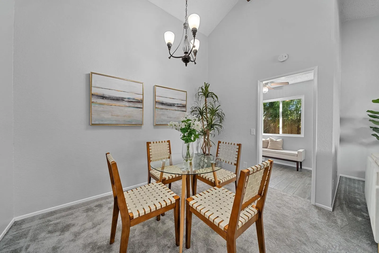 950 East Fallbrook Street Fallbrook, CA 92028 - Photo 8 of 37 a dining room with furniture a chandelier and window