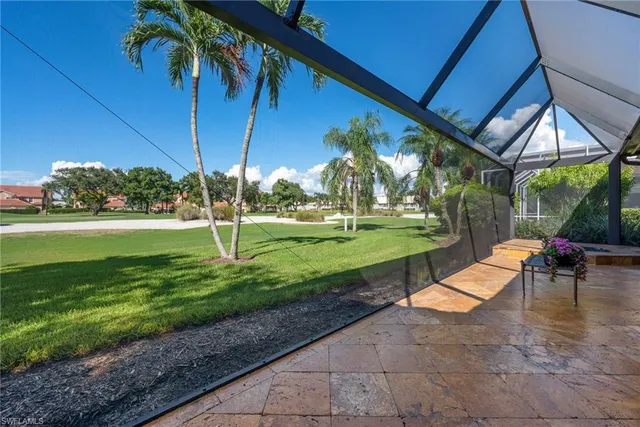 a view of a park with slide