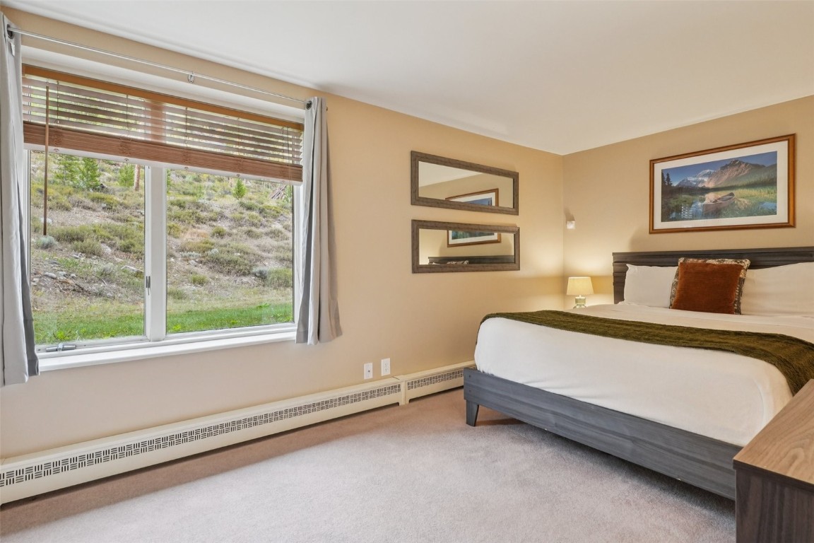 22097 Saints John Road, Unit 2506 Keystone, CO 80435 - Photo 16 of 47 Bedroom with a baseboard heating unit and light colored carpet