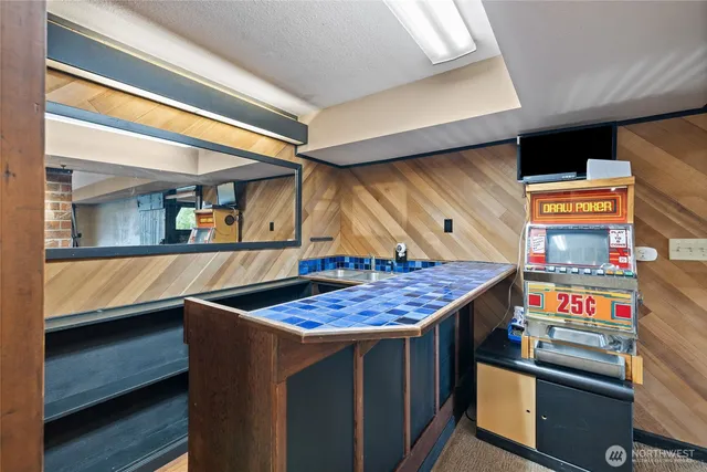 a view of a street with an outdoor space