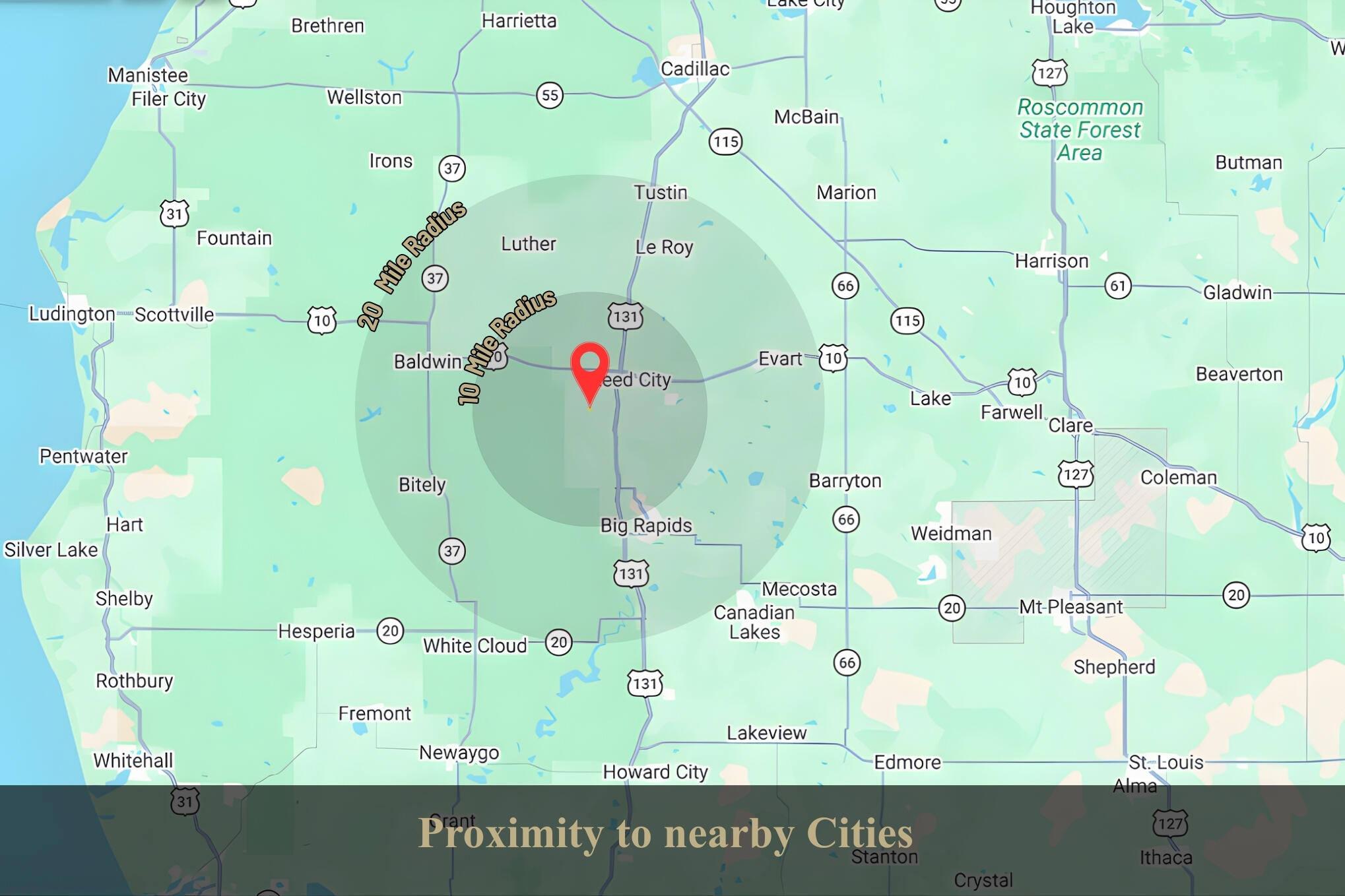 10386 South Deer Lake Road Reed City, MI 49677 - Photo 3 of 22 10386 S Deer Lake Road_ Proximity 20