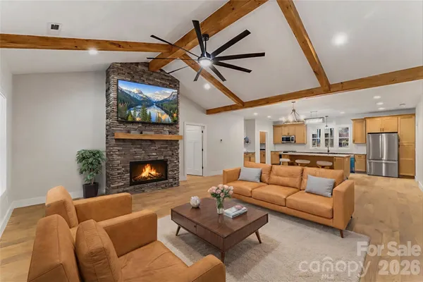 a living room with furniture