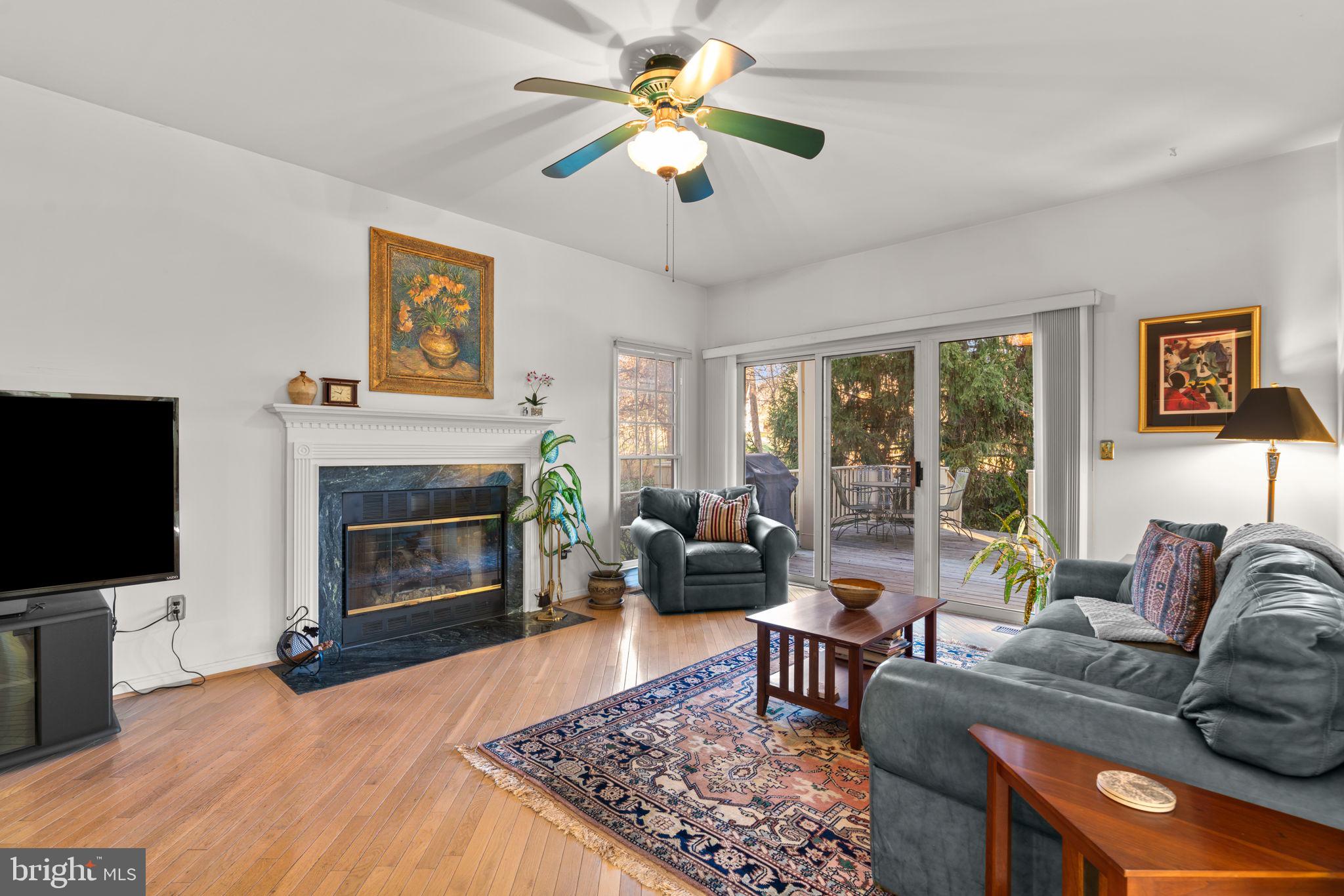 5161 Harpers Farm Road, Unit 27 Columbia, MD 21044 - Photo 11 of 55 a living room with furniture a flat screen tv and a fireplace
