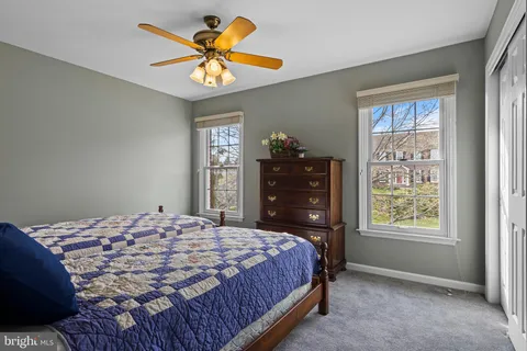 a front view of a house with a yard and large trees