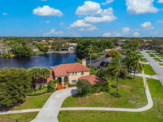 an aerial view of a house