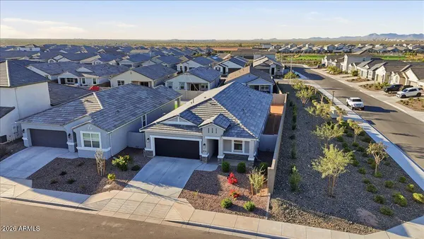 an aerial view of multiple house