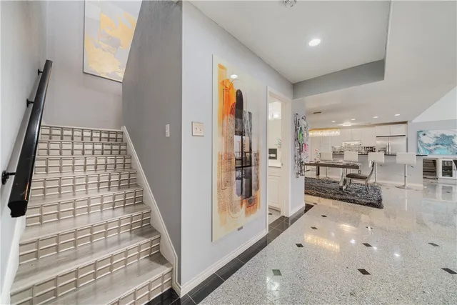 a living room with furniture