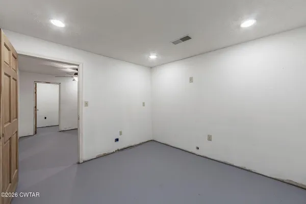 a view of a room with racks