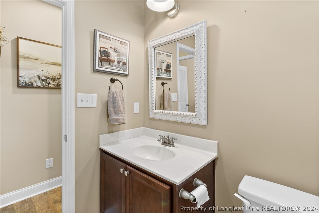 129 Warren Lake Road Aberdeen, NC 28315 - Photo 21 of 50 a bathroom with a sink vanity and a toilet
