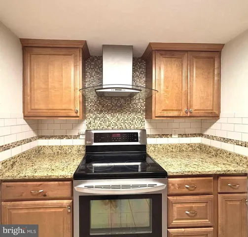 a stove top oven sitting inside of a kitchen