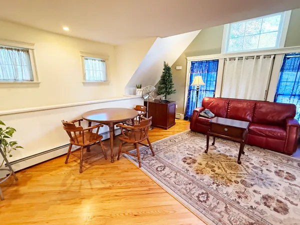 a view of an entryway with a door