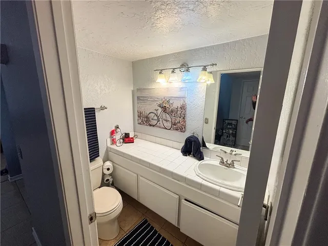 a view of a patio with a rug