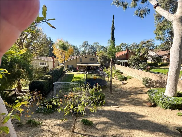 a view of a garden with a pathway