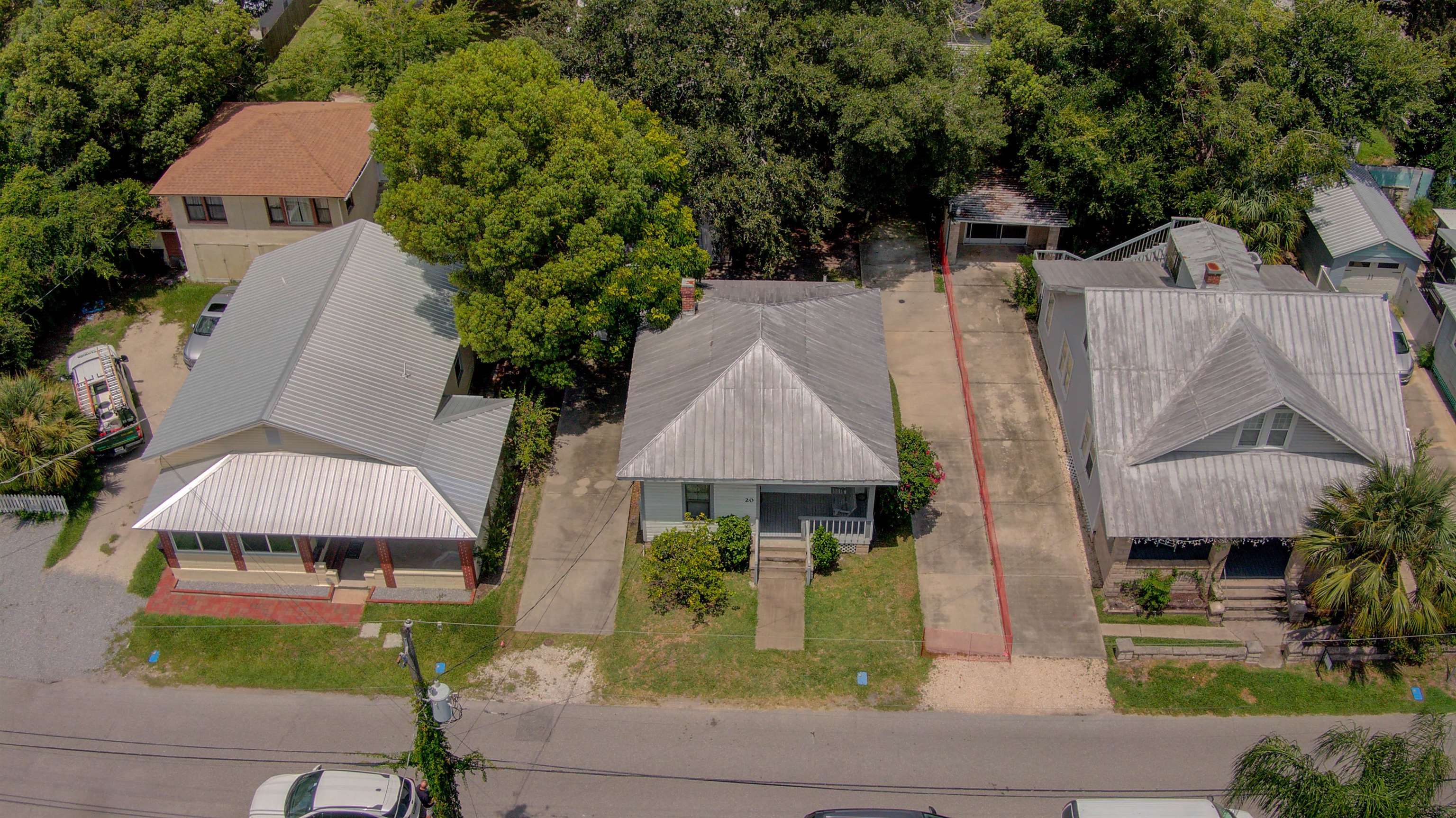 20 Hope Street St. Augustine, FL 32084 - Photo 28 of 35 an aerial view of a house with yard and swimming pool