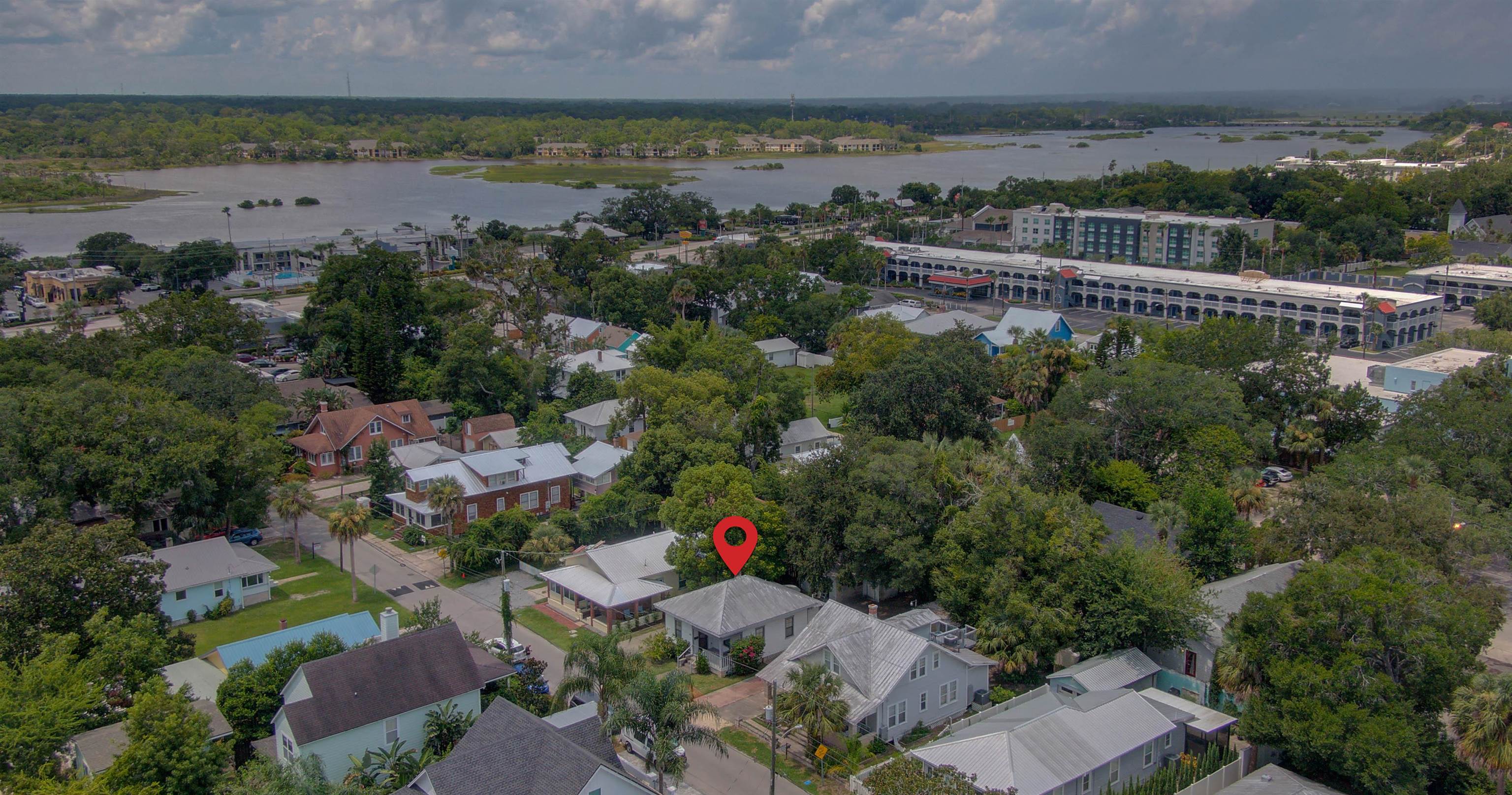 20 Hope Street St. Augustine, FL 32084 - Photo 34 of 35 an aerial view of a house with a yard