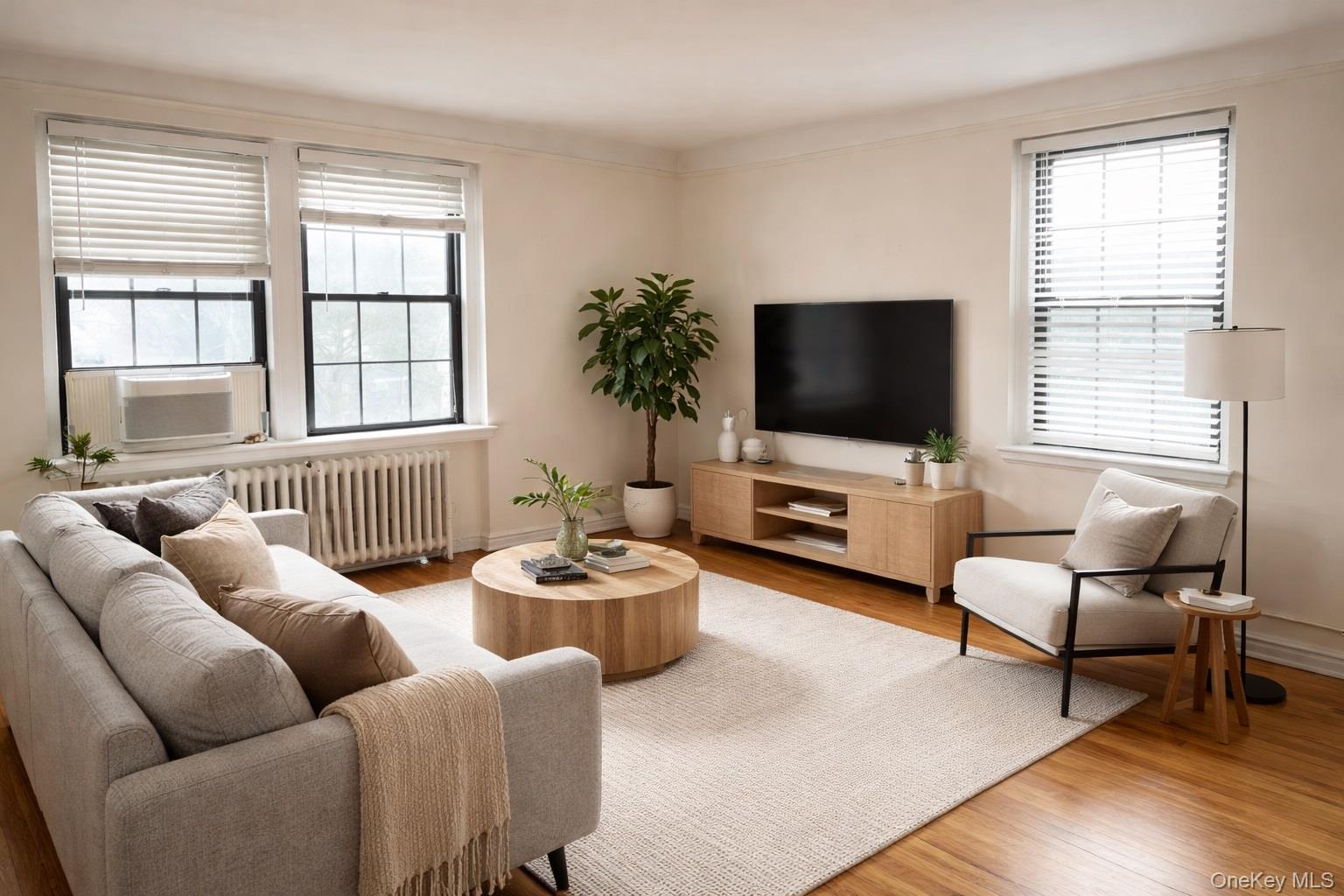 192 Garth Road, Unit 4N Scarsdale, NY 10583 - Photo 14 of 32 a living room with furniture and a flat screen tv