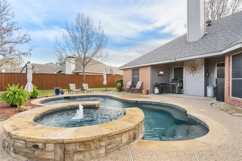 a view of outdoor space and swimming pool