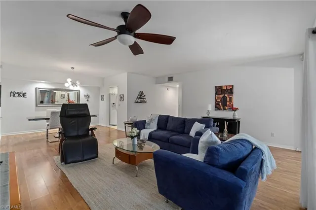 a living room with furniture