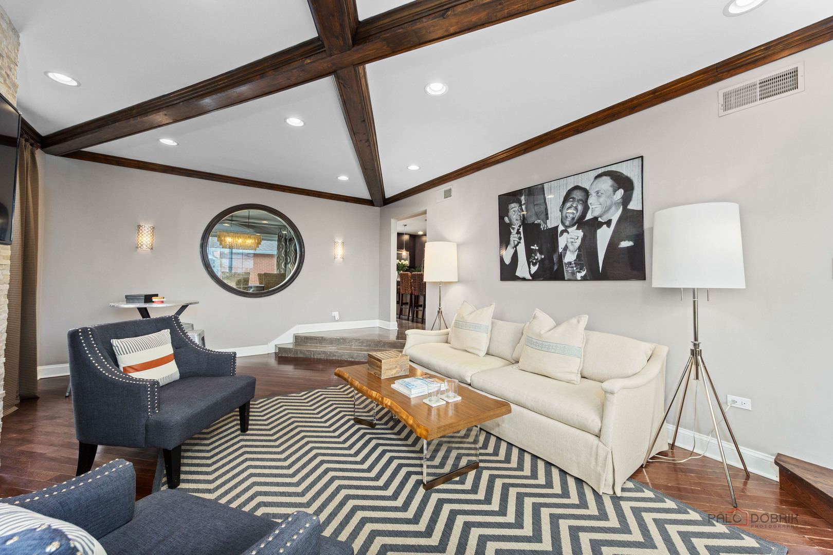 2 North Tower Road Oak Brook, IL 60523 - Photo 3 of 40 a living room with furniture a clock on wall and a table