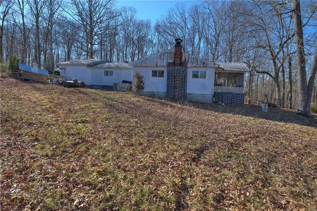a view of a yard with a tree