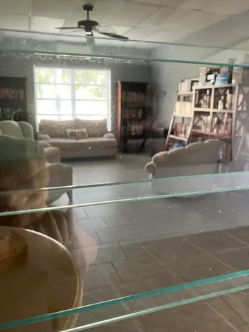 an empty room with window