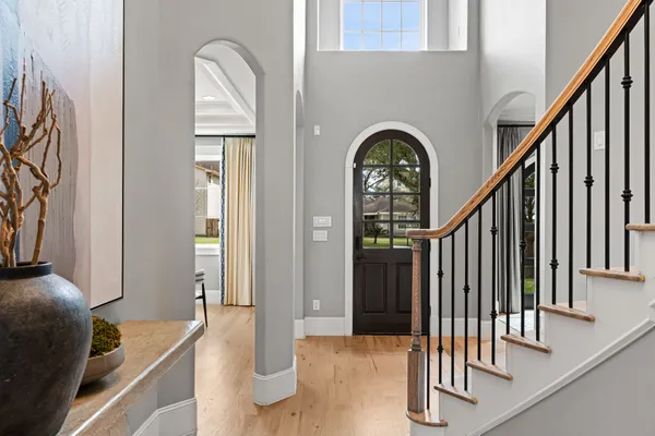 a view of livingroom with furniture and stairs