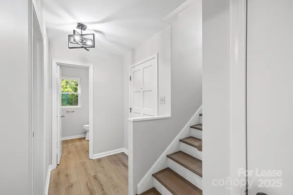 a view of an entryway with staircase