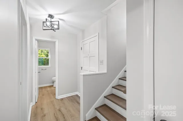 a view of an entryway with staircase