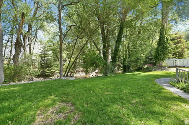 883 East 700 South Springville, UT 84663 - Photo 53 of 59 Spacious lawn area with mature trees and a natural water feature