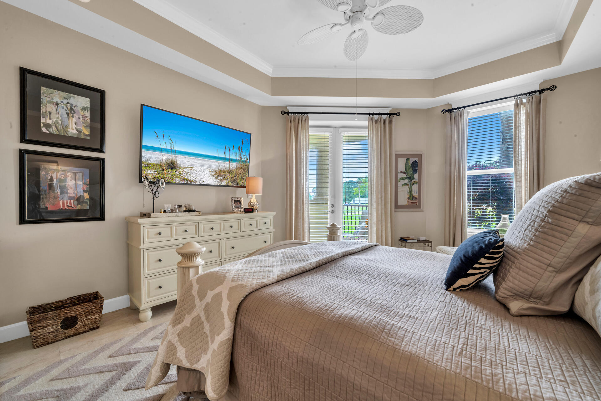 5357 Pine Ridge Lane, Unit 5357 Miramar Beach, FL 32550 - Photo 26 of 53 a bedroom with a bed a couch and a window