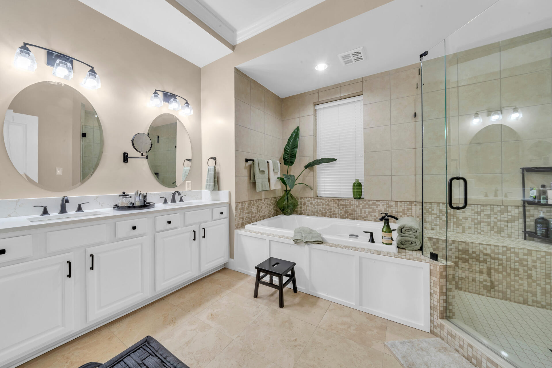 5357 Pine Ridge Lane, Unit 5357 Miramar Beach, FL 32550 - Photo 28 of 53 a spacious bathroom with a double vanity sink mirror and bathtub
