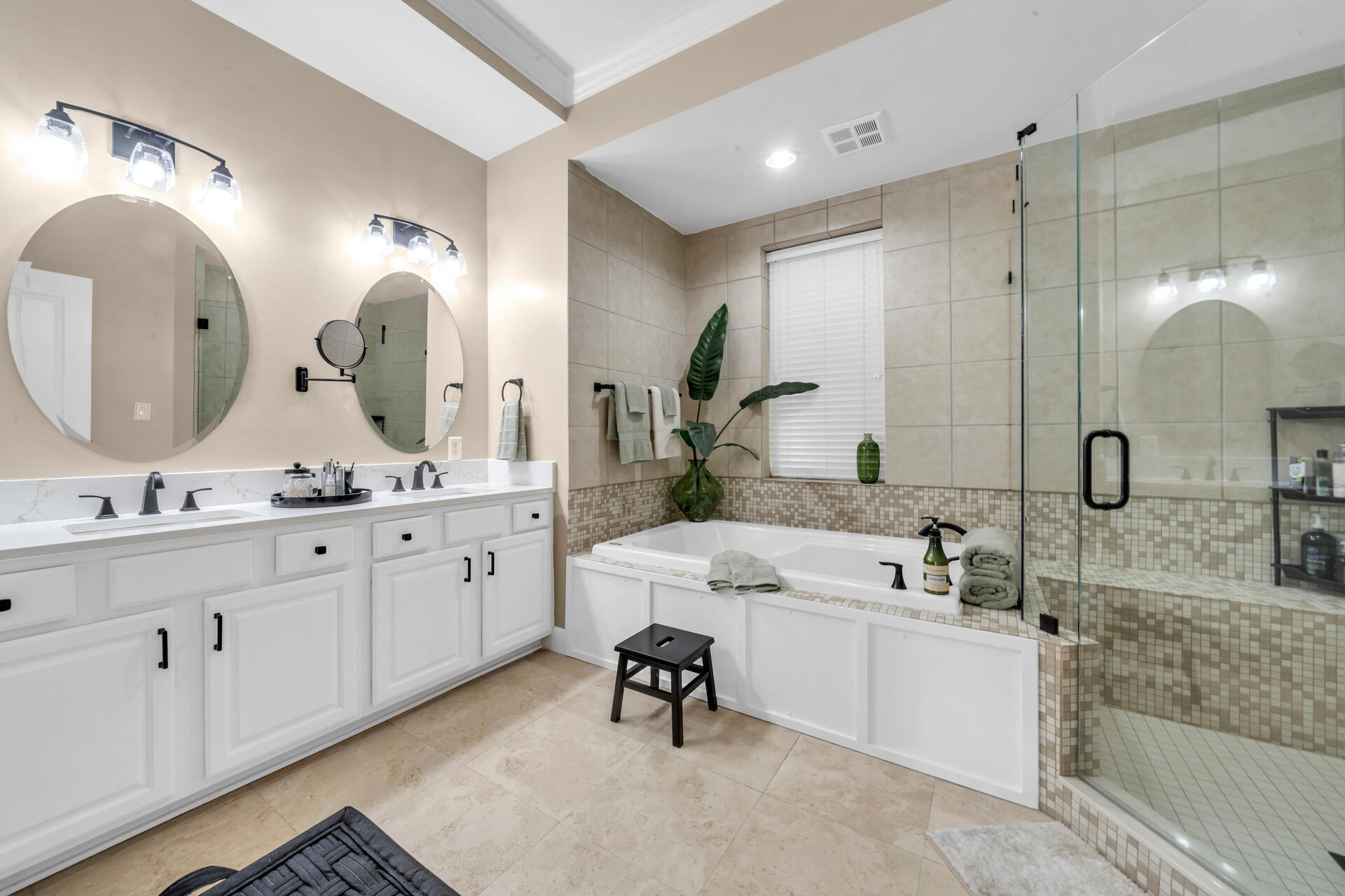 5357 Pine Ridge Lane, Unit 5357 Miramar Beach, FL 32550 - Photo 29 of 53 a spacious bathroom with a double vanity sink mirror and bathtub