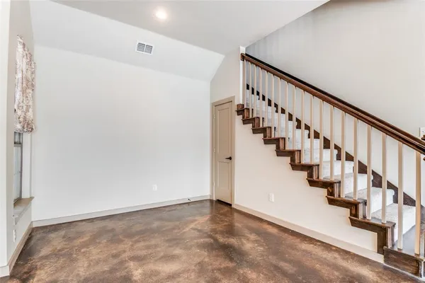 a view of an entryway with stairs