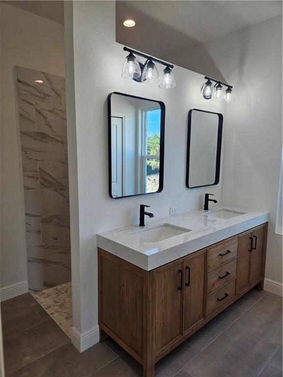 961 George Street Sebastian, FL 32958 - Photo 14 of 18 a bathroom with a double vanity sink and a mirror