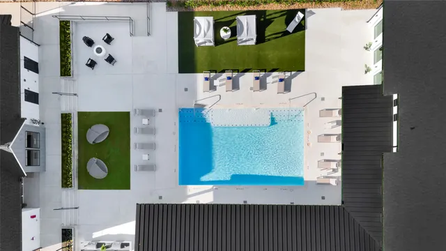 a bird view of a living room