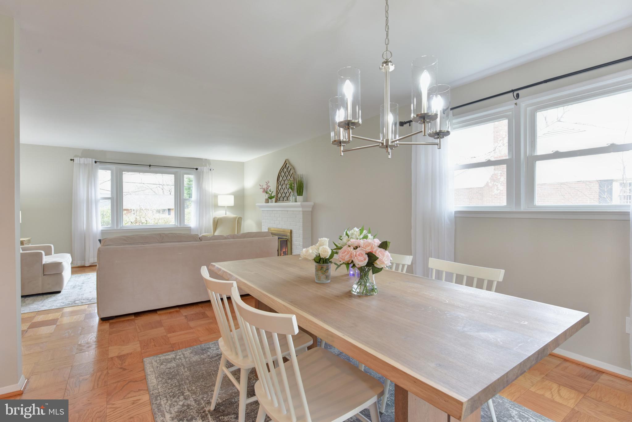 7309 Dunston Street Springfield, VA 22151 - Photo 8 of 37 New Nickel Chandelier in Dining Room