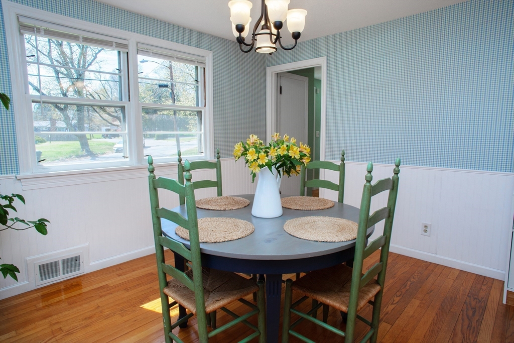31 East Allen Ridge Road Springfield, MA 01118 - Photo 12 of 34 a dining room with furniture potted plants and wooden floor