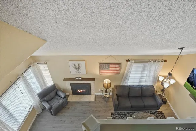 a outdoor living space with furniture and a potted plant