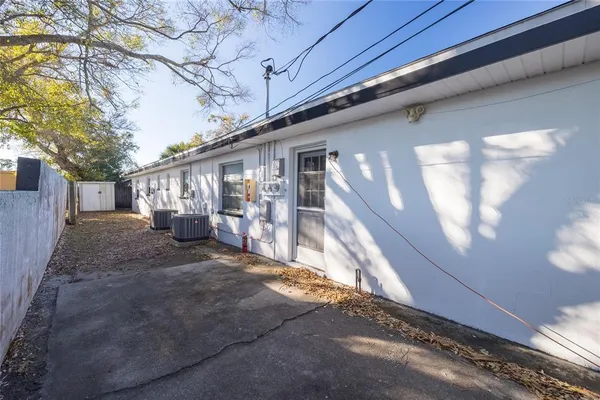 a view of a house with a patio