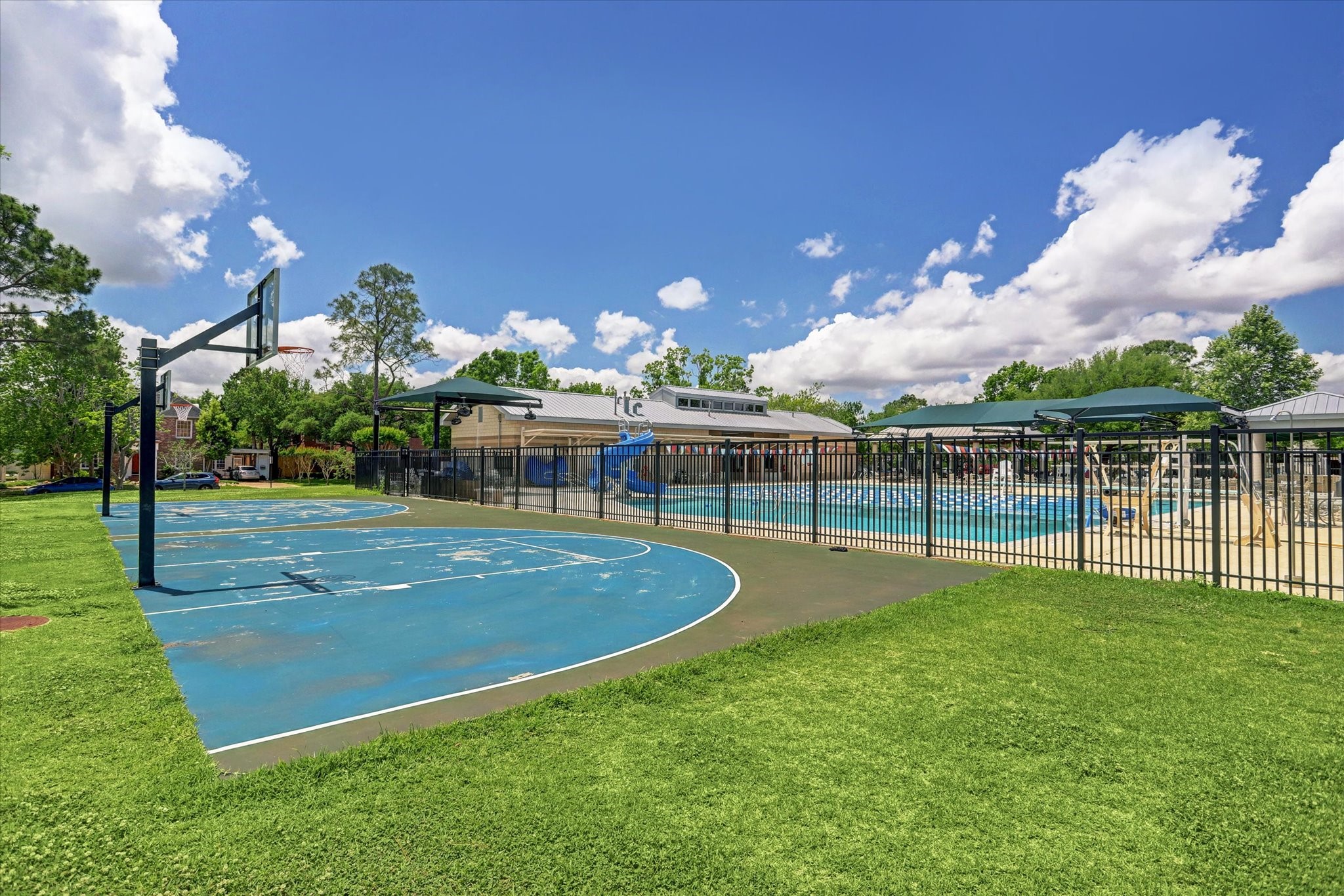 3715 Garnet Street Houston, TX 77005 - Photo 49 of 50 Southside Place basketball court and pool, home of the All Star Swim Team.