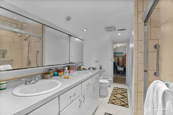 a view of a garage with storage