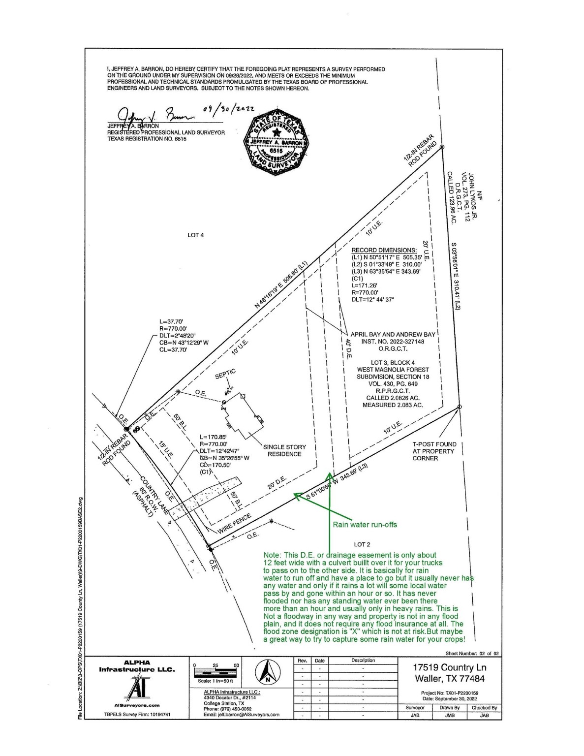 17519 Country Lane Waller, TX 77484 - Photo 13 of 18 Please read Green Notes on water run off:)