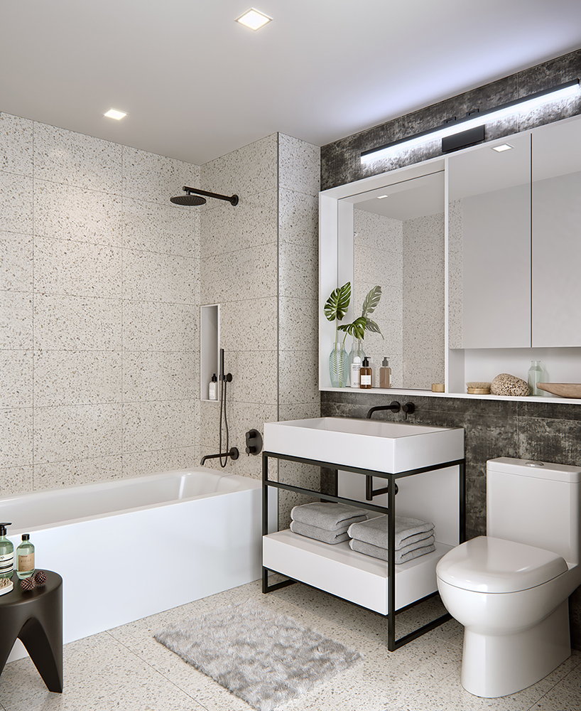 181 East 101st Street, Unit 809 Manhattan, NY 10029 - Photo 7 of 13 a bathroom with a sink toilet and shower