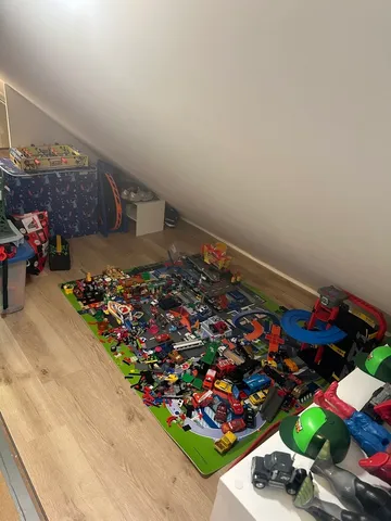 an outdoor space with lots of fruit and vegetables