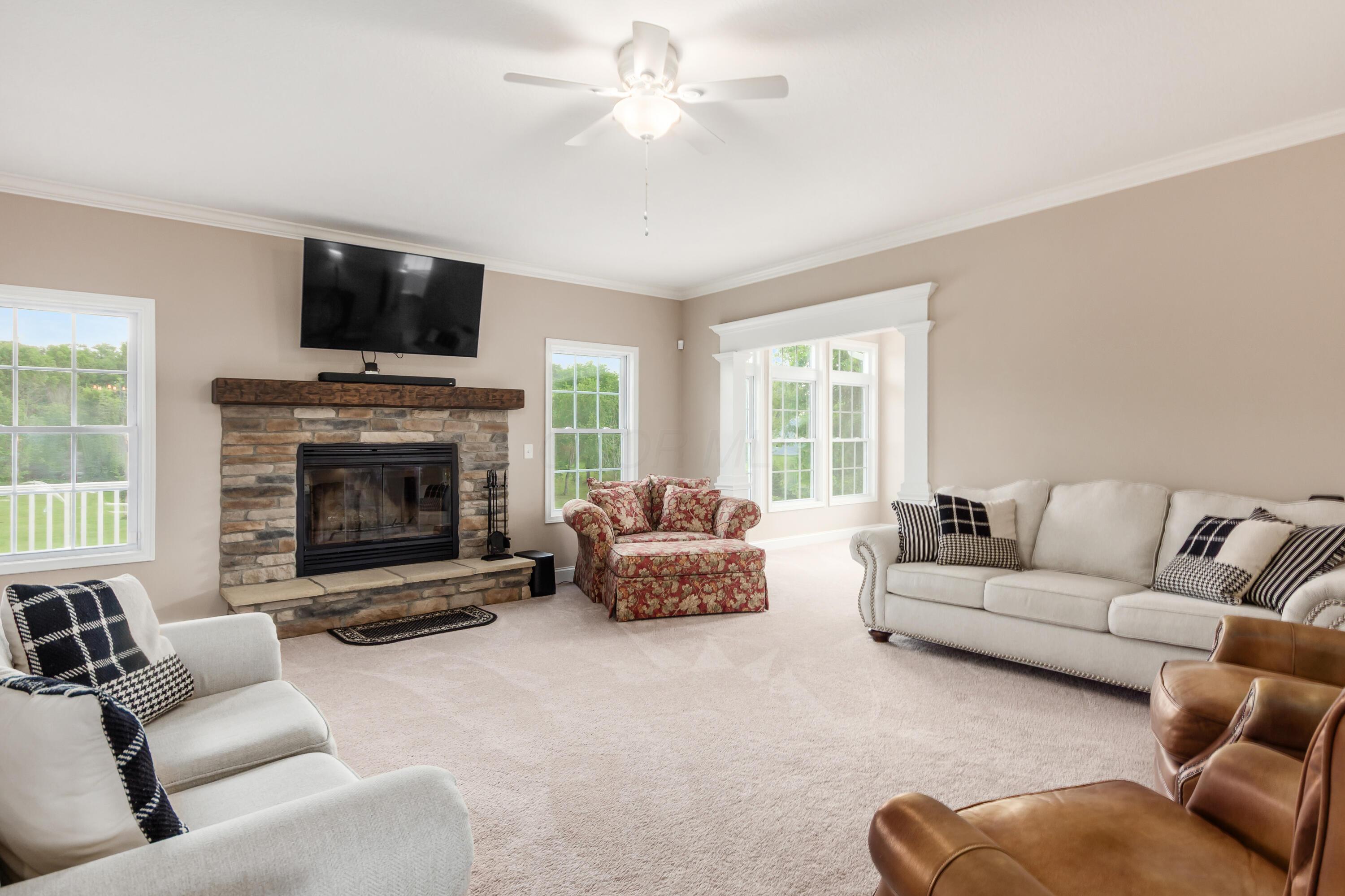 4195 Lock Road Centerburg, OH 43011 - Photo 5 of 34 Stone Fireplace