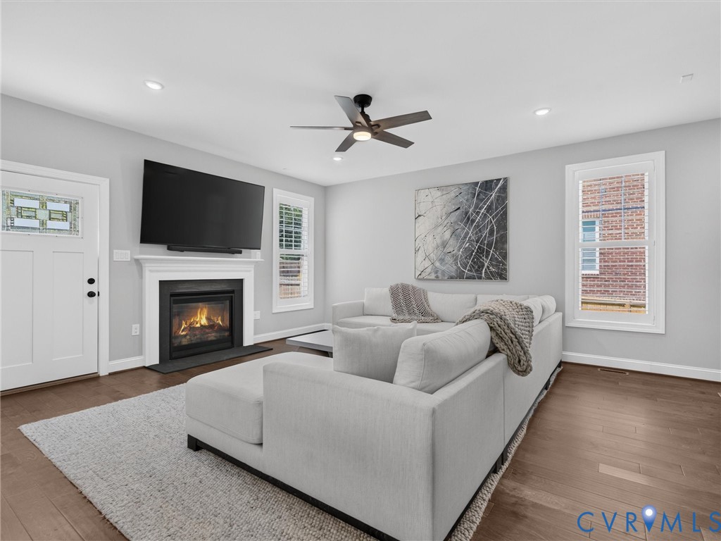 9011 Midway Road Henrico, VA 23229 - Photo 5 of 65 Living room featuring a fireplace with a white man