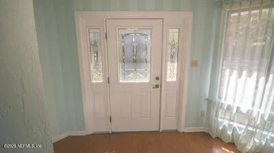 a view of an front door