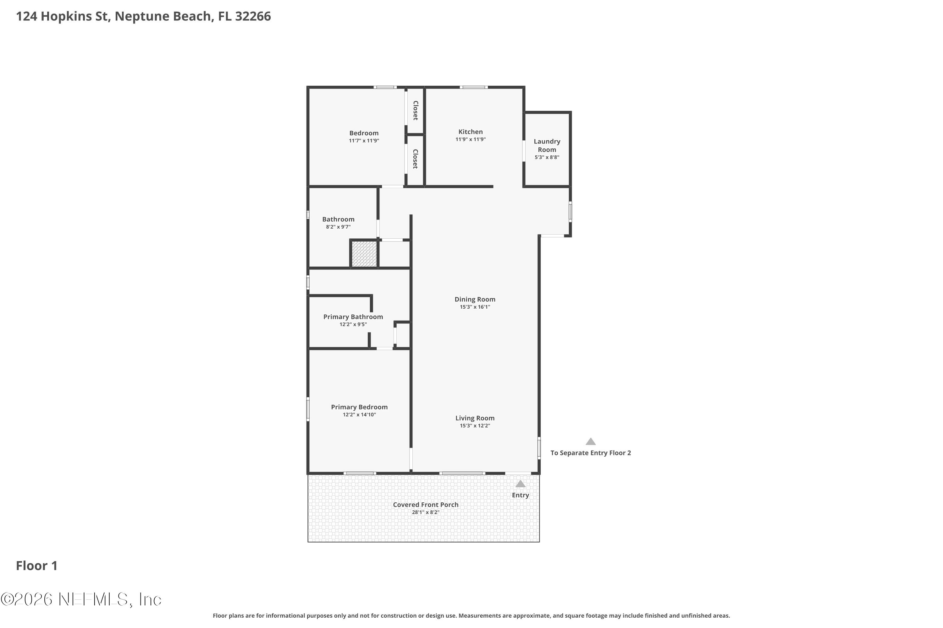 124 Hopkins Street Neptune Beach, FL 32266 - Photo 42 of 44 a picture of a floor plan