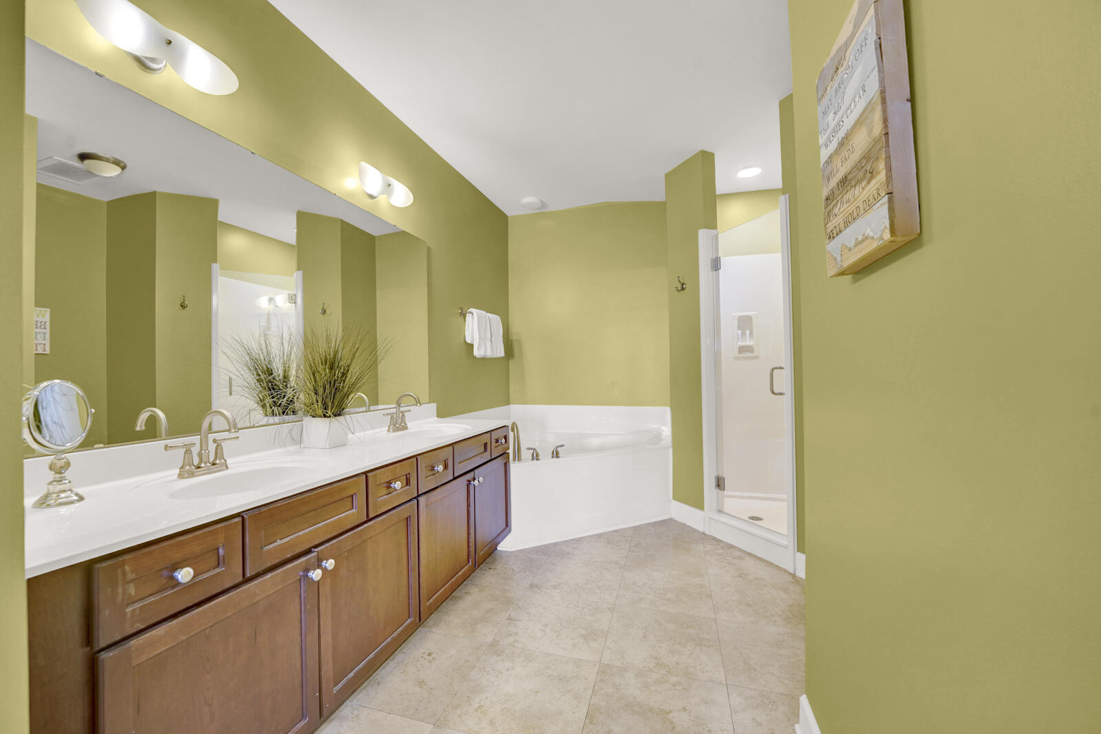 10343 East County Highway 30A, Unit 412B Seacrest, FL 32413 - Photo 13 of 39 a spacious bathroom with a granite countertop sink mirror and a